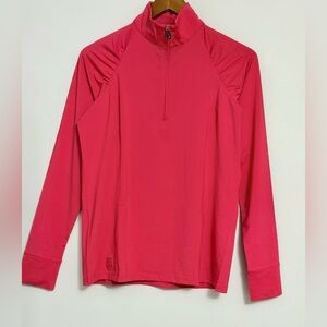 Bright Pink Long Sleeve Quarter-Zip Active Top